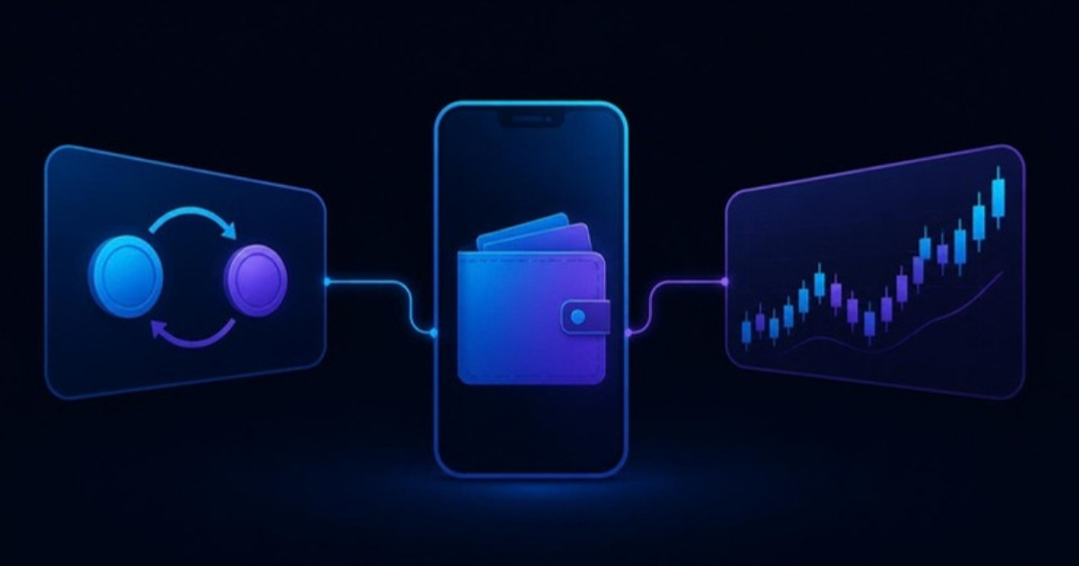 暗号資産ウォレットで投資する ― Uniswap Wallet と Hyperliquid の使い分け のイメージイラスト
